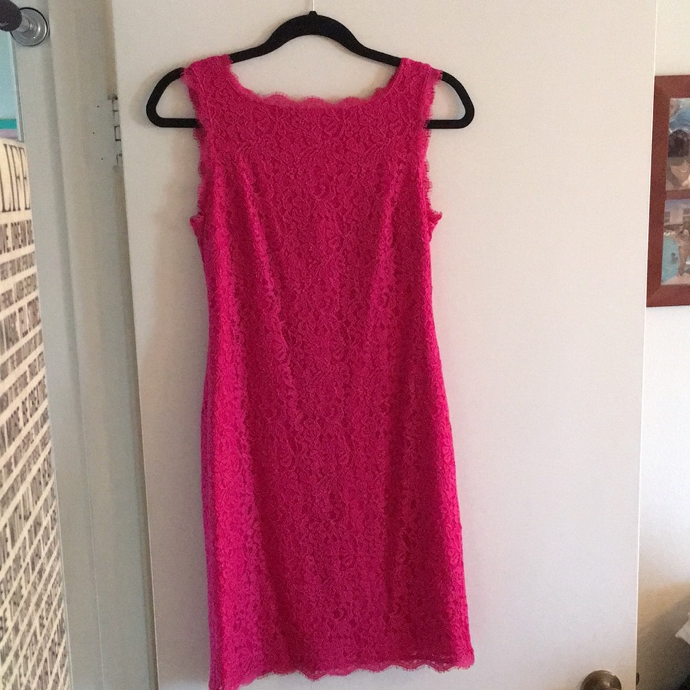 Adrianna Papell Pink Lace Detail Dress